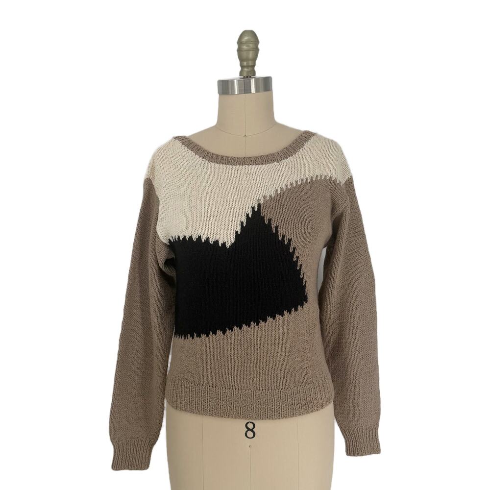 Vintage 90s Lloyd Williams Hand Knit Sweater size Medium Silk Blend